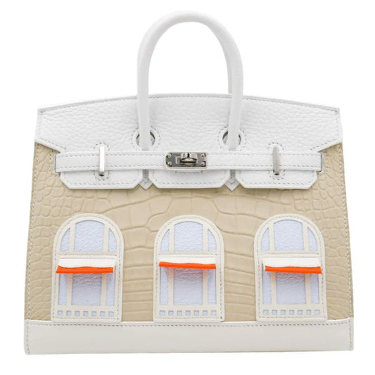 HERMÈS BIRKIN 20 SELLIER FAUBOURG HOUSE WHITE SNOW PALLADIUM HARDWARE